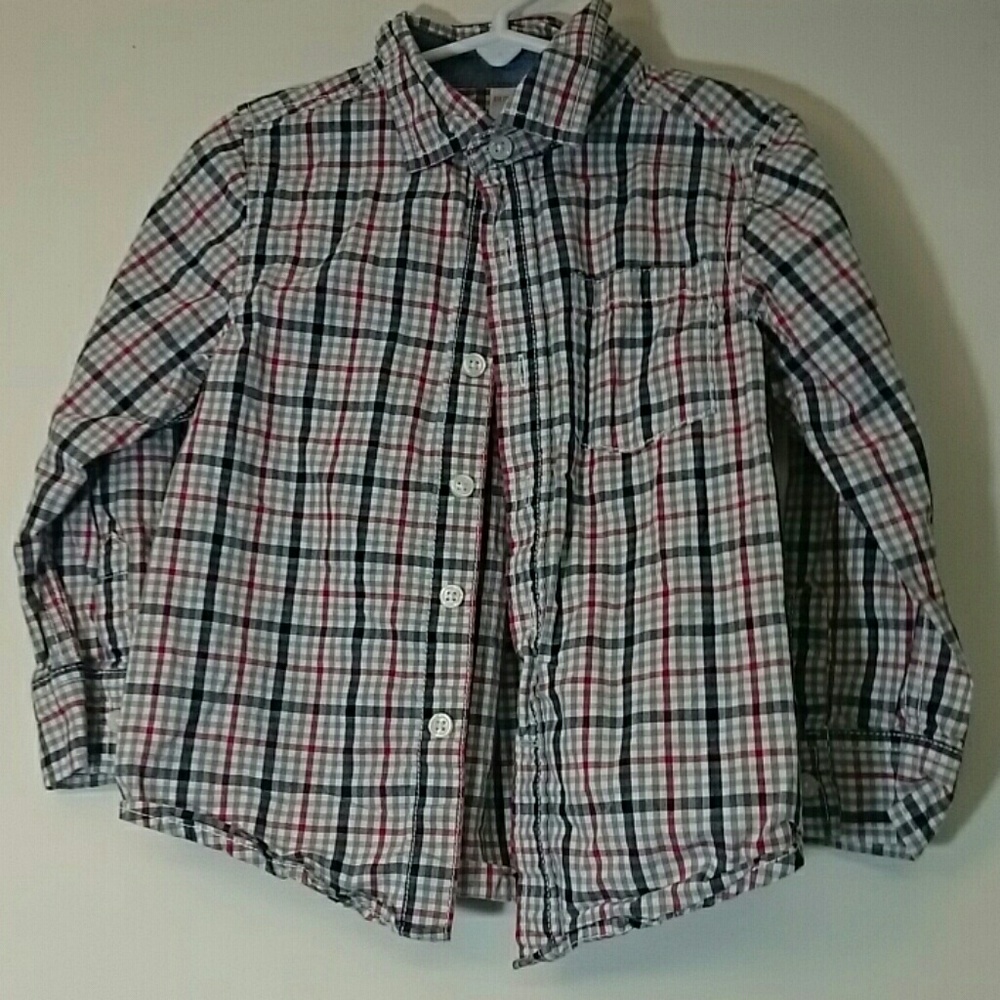 Boys button up plaid shirt